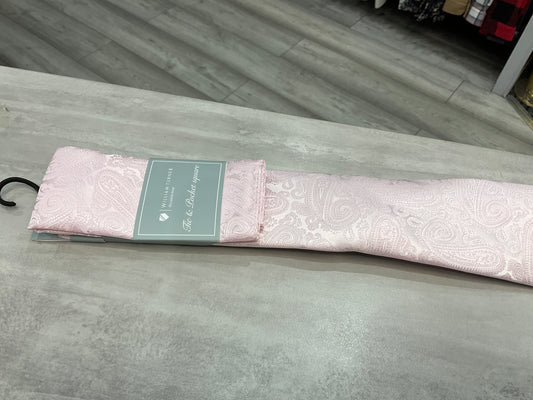 William turner frosted pink paisley tie and pocket sq (I179731)
