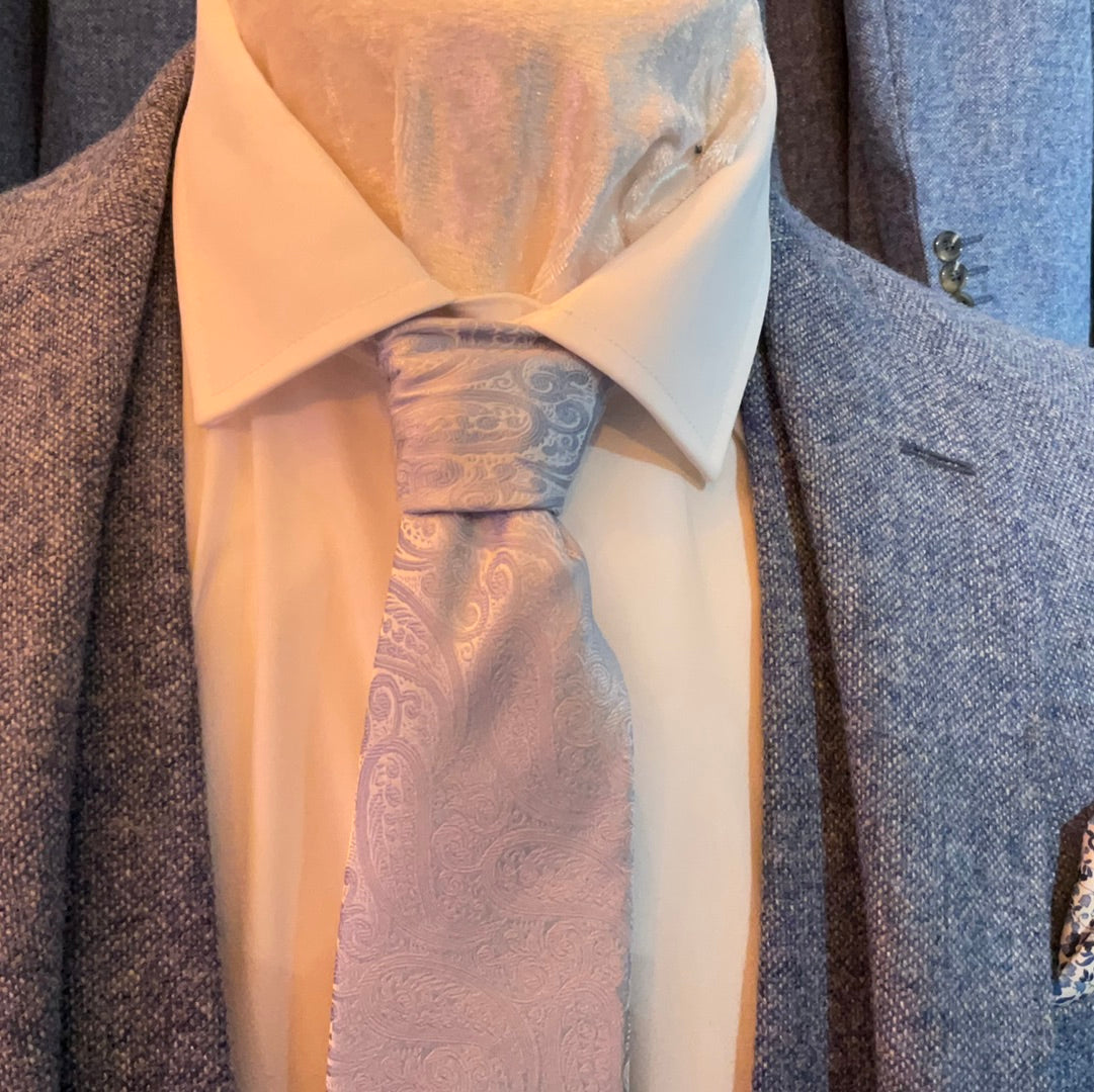 Soprano pastel blue paisley and pocket square