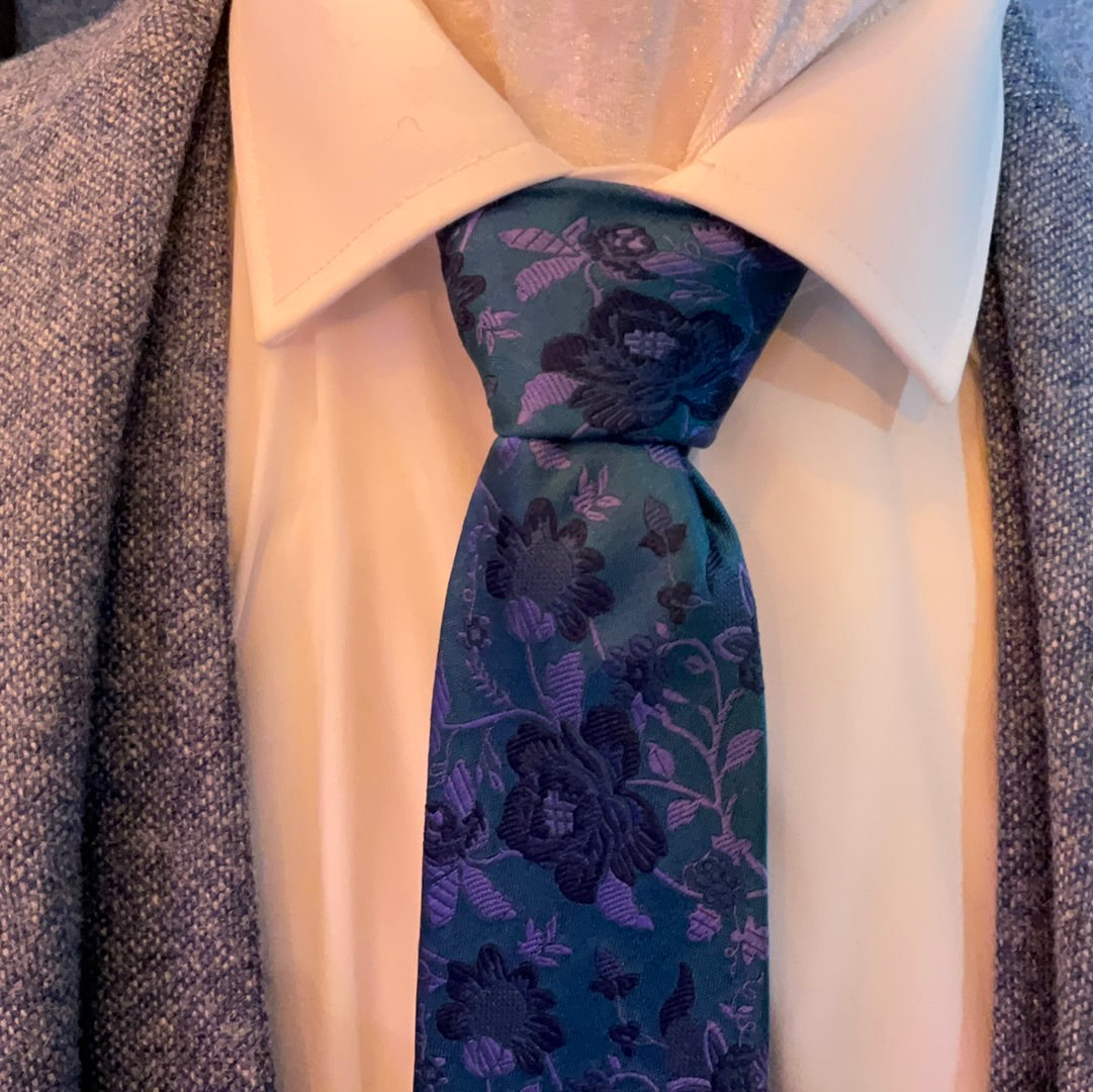 Soprano racing green tie and pocket square WSN0021