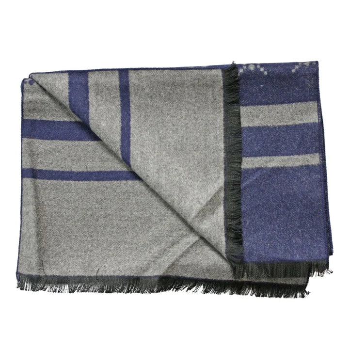 Scarf navy lattice bamboo