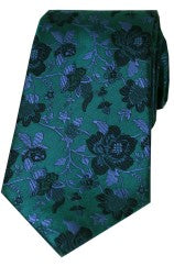 Soprano silk tie and square Green and Blue