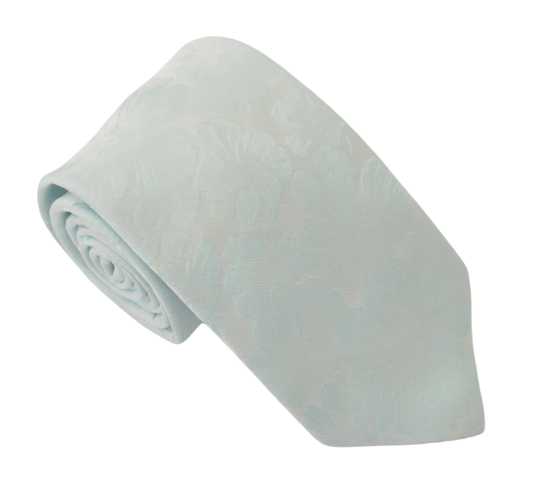 Aqua floral tie and square van buck