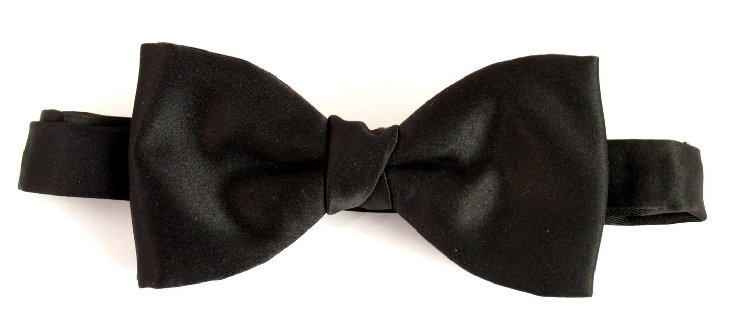 Black bow tie satin