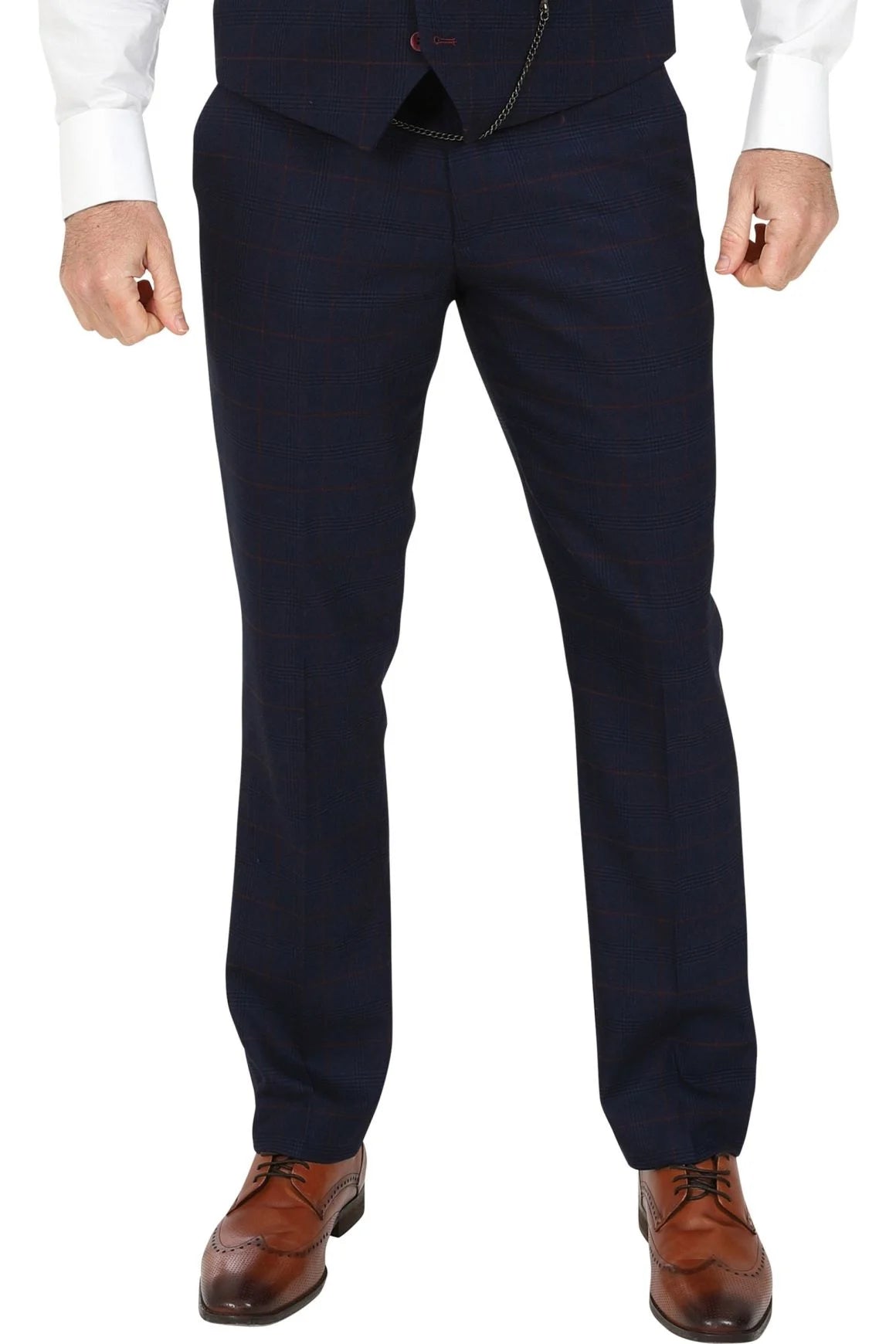 Edinson trousers navy/wine check