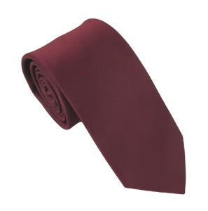 VAN BUCK WINE SATIN TIE AND POCKET SQUARE