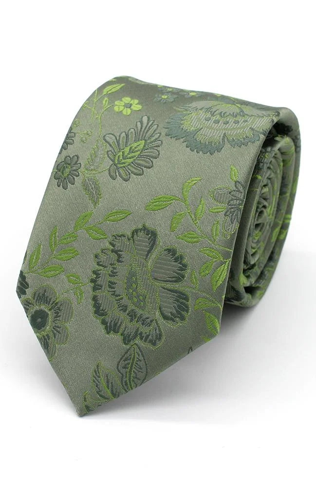 La smith leafy sage green tie and pocket square