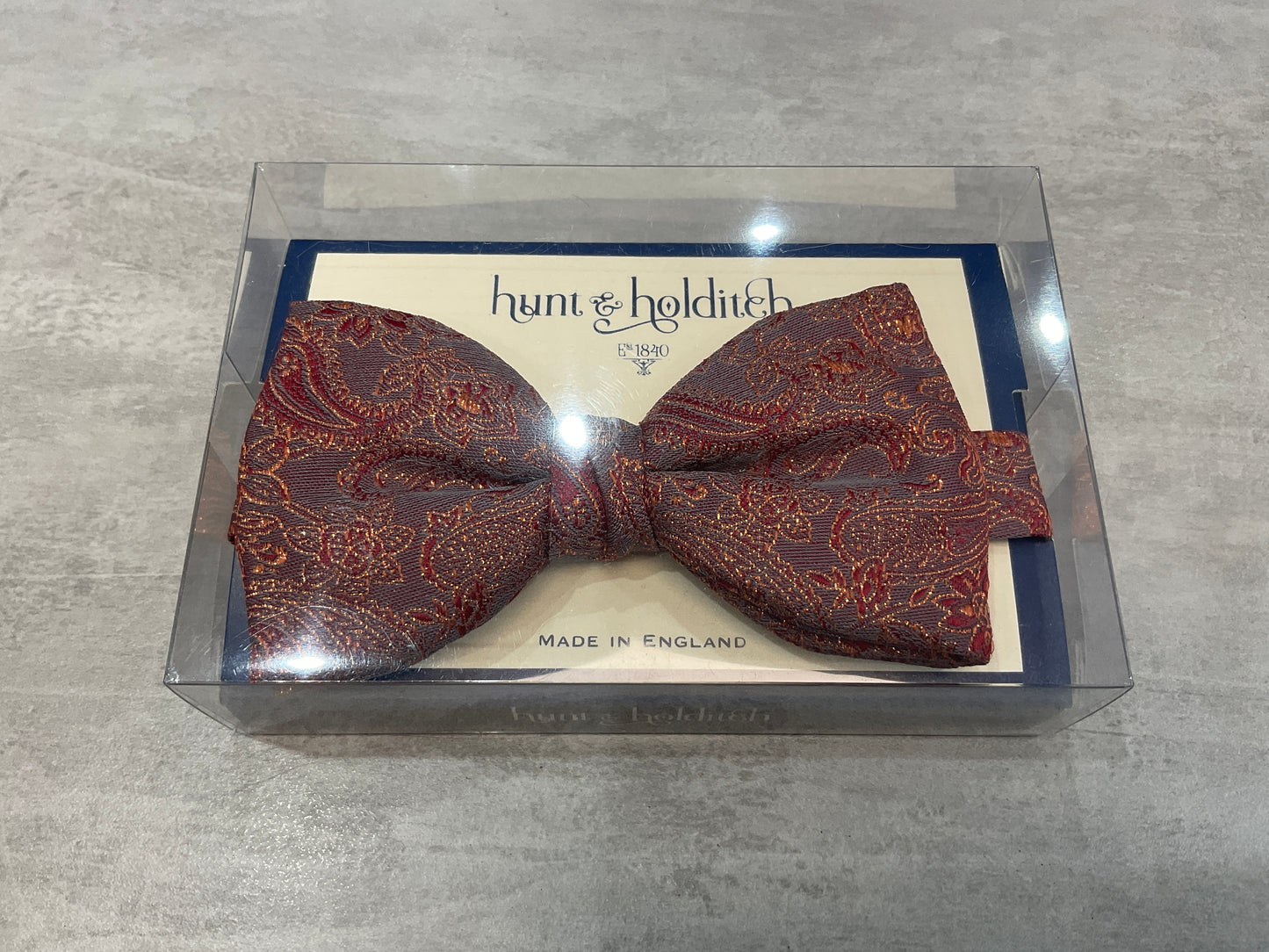 Bronze paisley bow tie