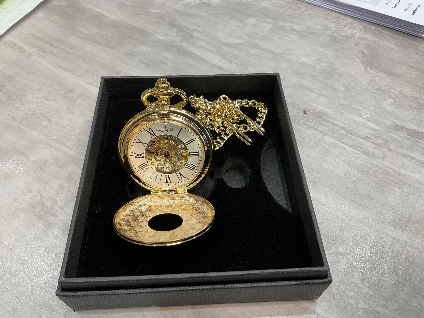 Pocket watch half hunter gold mechanical pw04