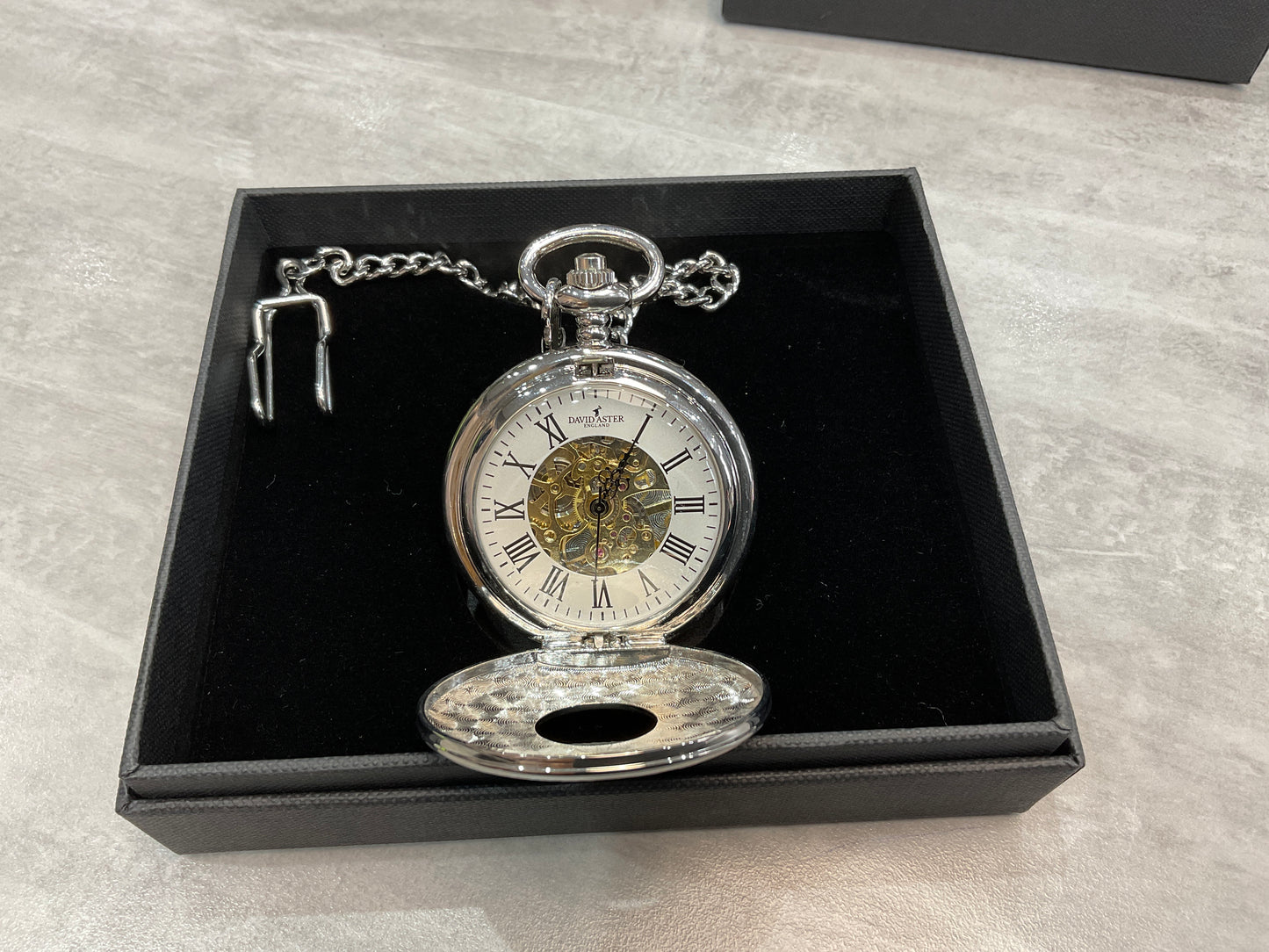 Pocket watch hunter silver mechanical pw03