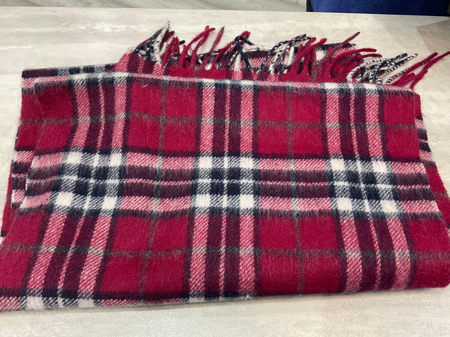 Purple check scarf