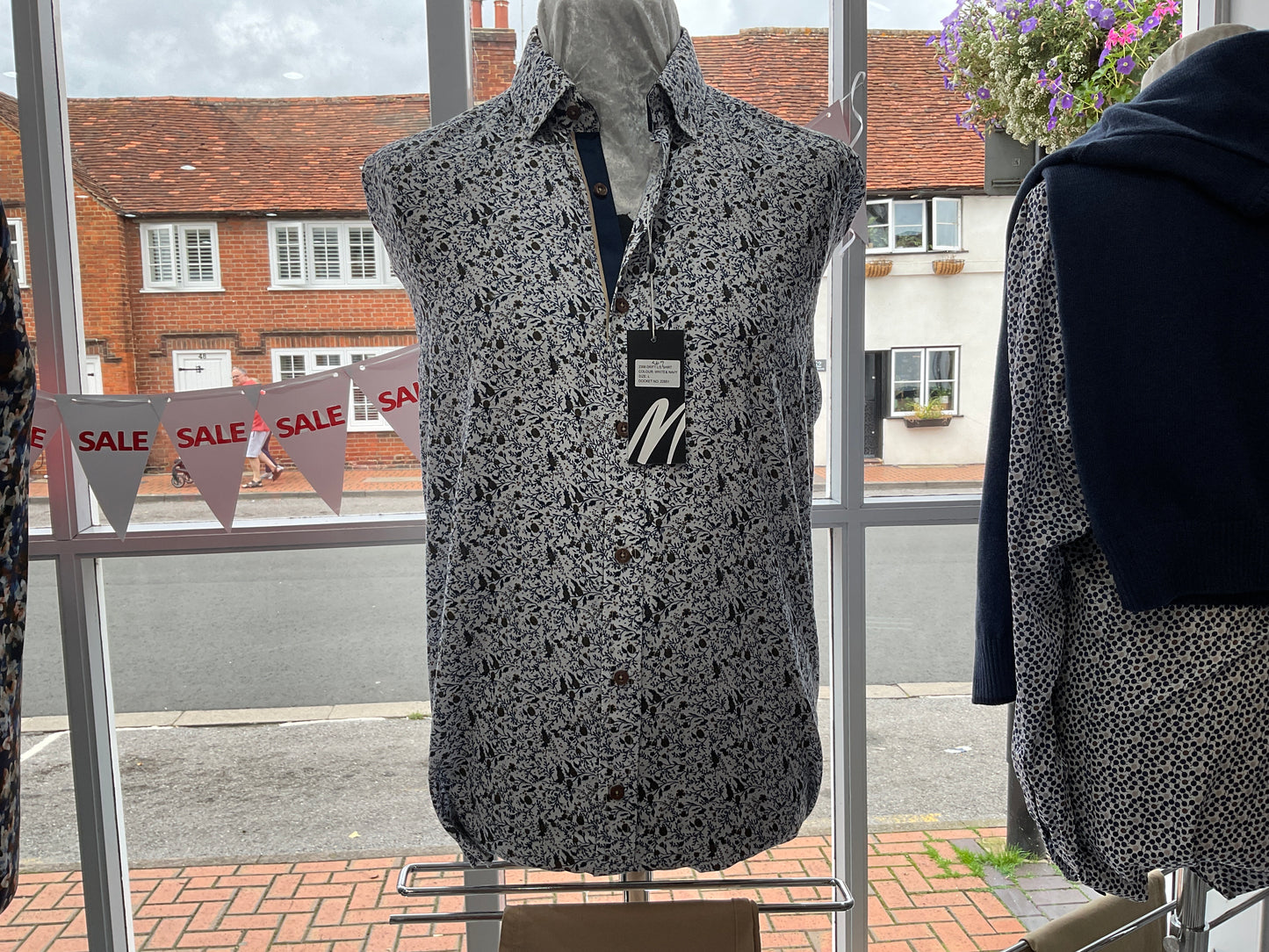 Drift Long Sleeved Shirt White and Navy