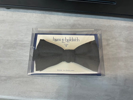 Black Sparkle floral bow tie