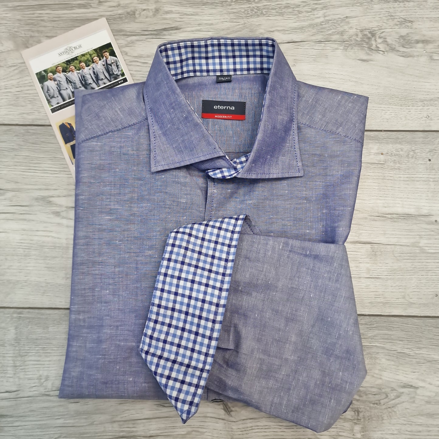 Eterna Modern Fit Denim Blue