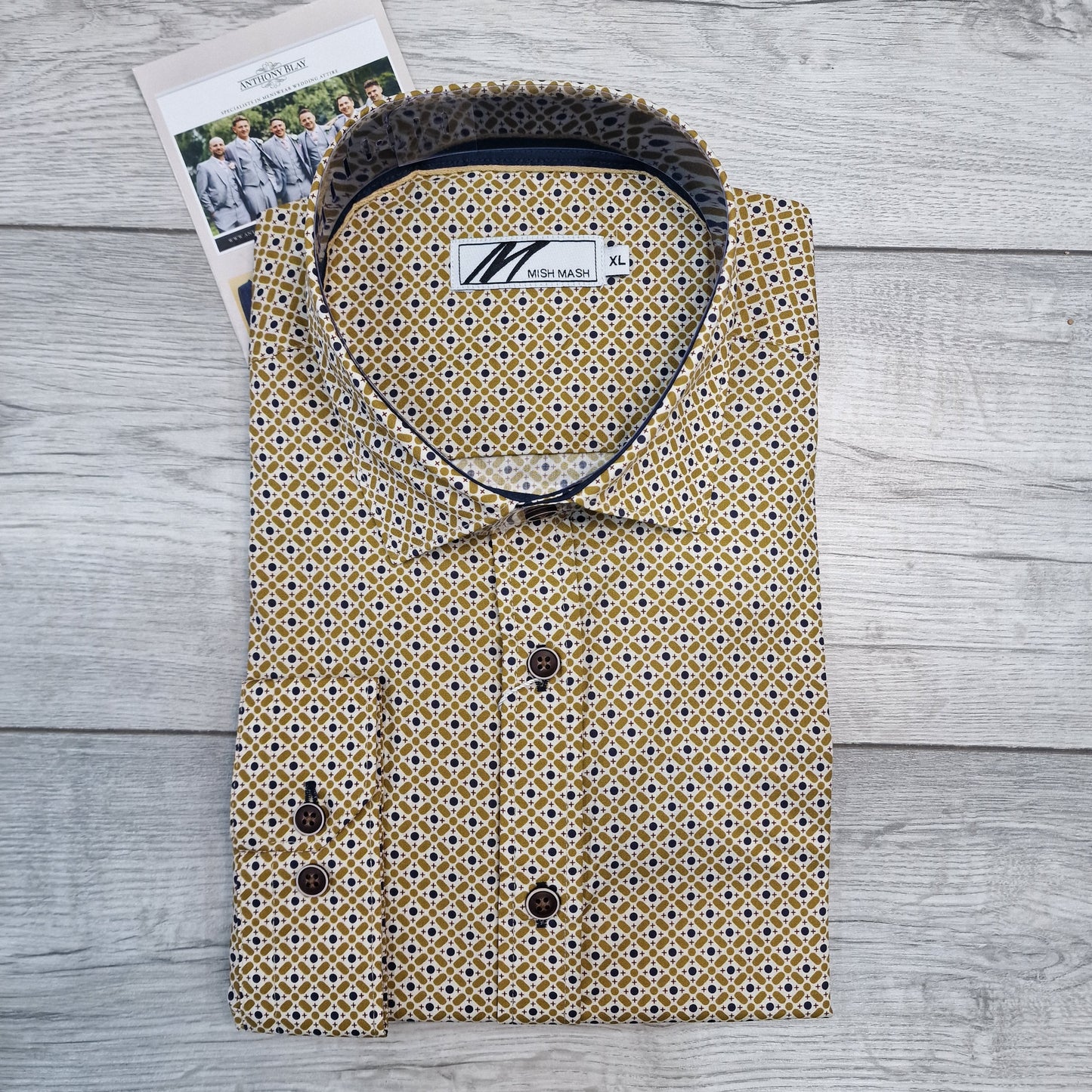 Camel Geometric Pattern Shirt