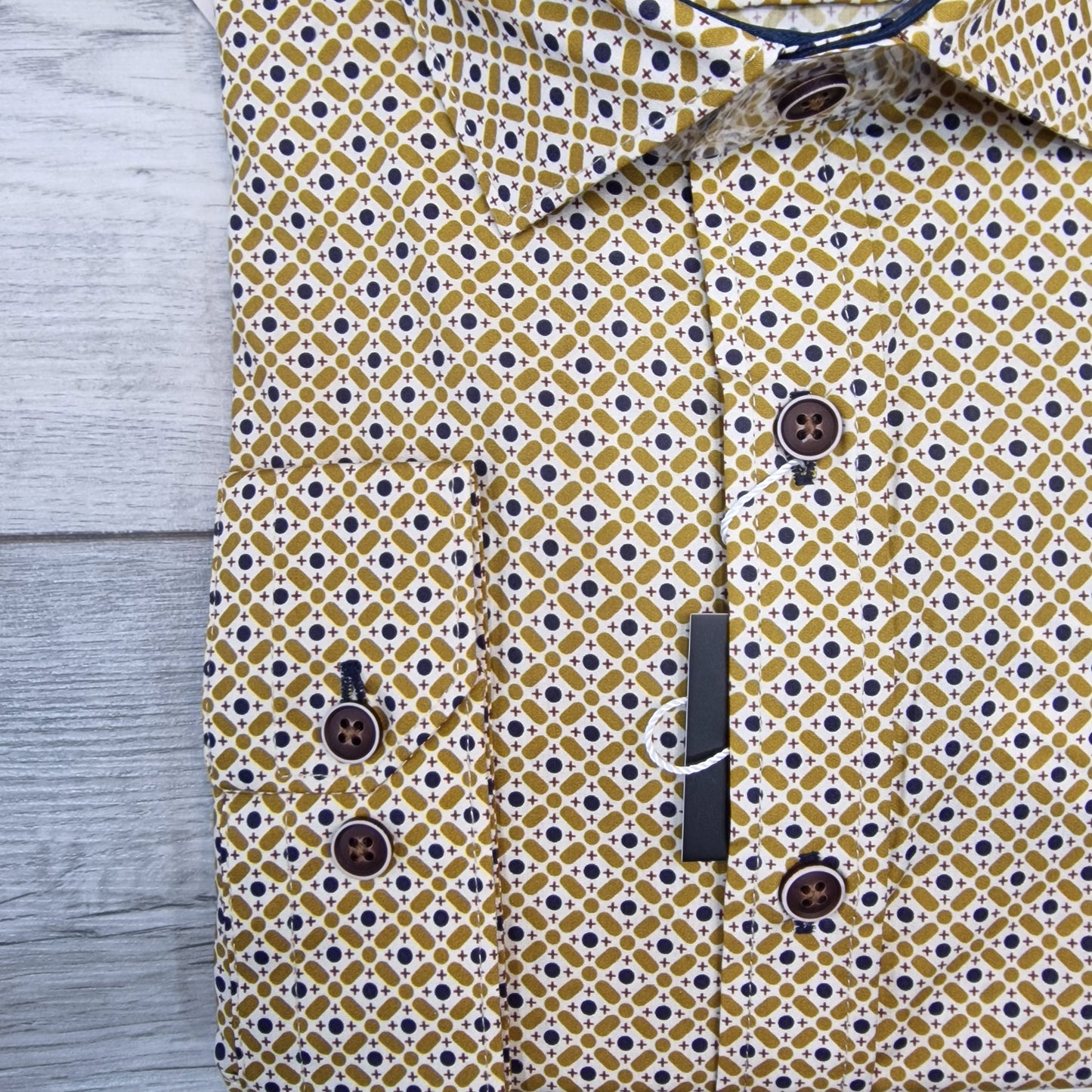 Camel Geometric Pattern Shirt