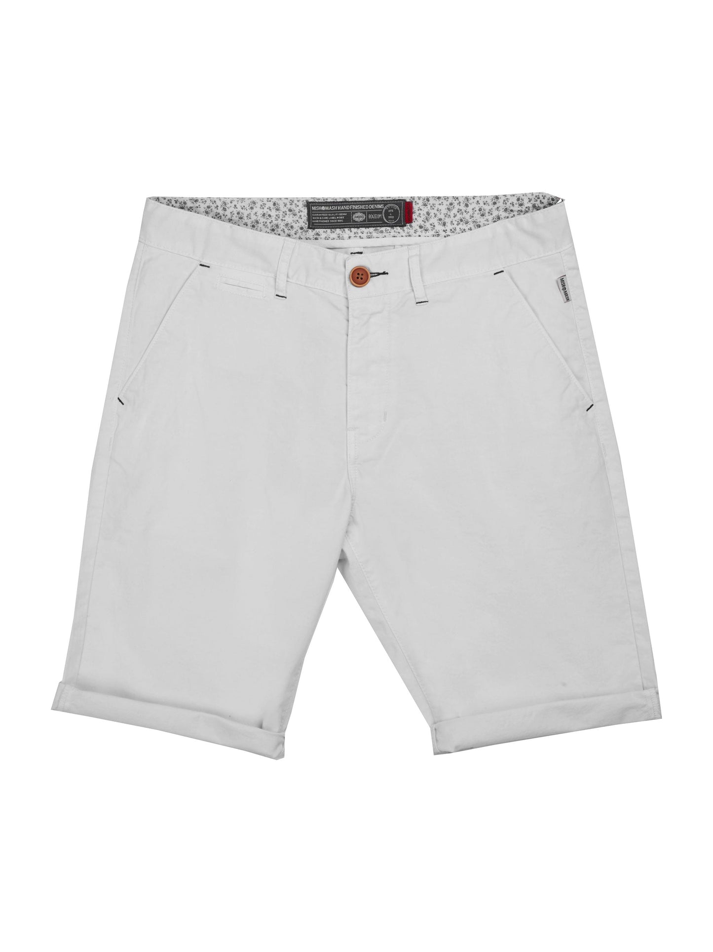 Regular fit mens classic chino shorts for summer cotton grey stretch mish mash jeans