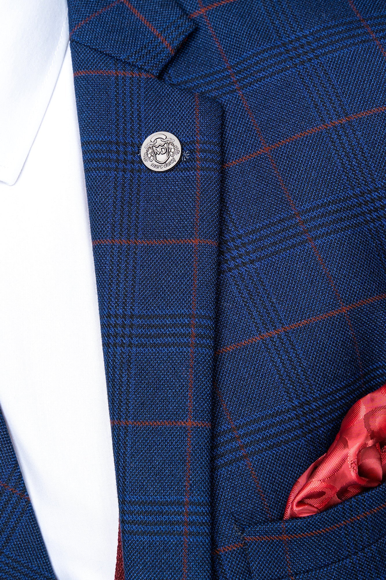 EDINSON - Navy Wine Check Blazer