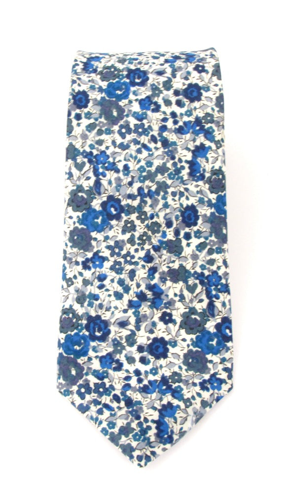 Emma & Georgina Blue Cotton Tie Made with Liberty Fabric