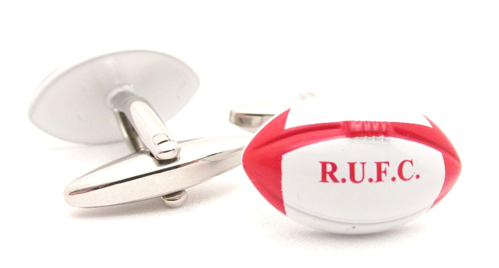 R.U.F.C Rugby Ball Novelty Cufflinks by Van Buck