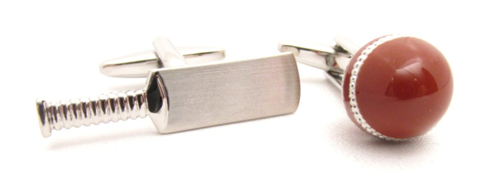 Cricket Bat & Ball Novelty Cufflinks by Van Buck