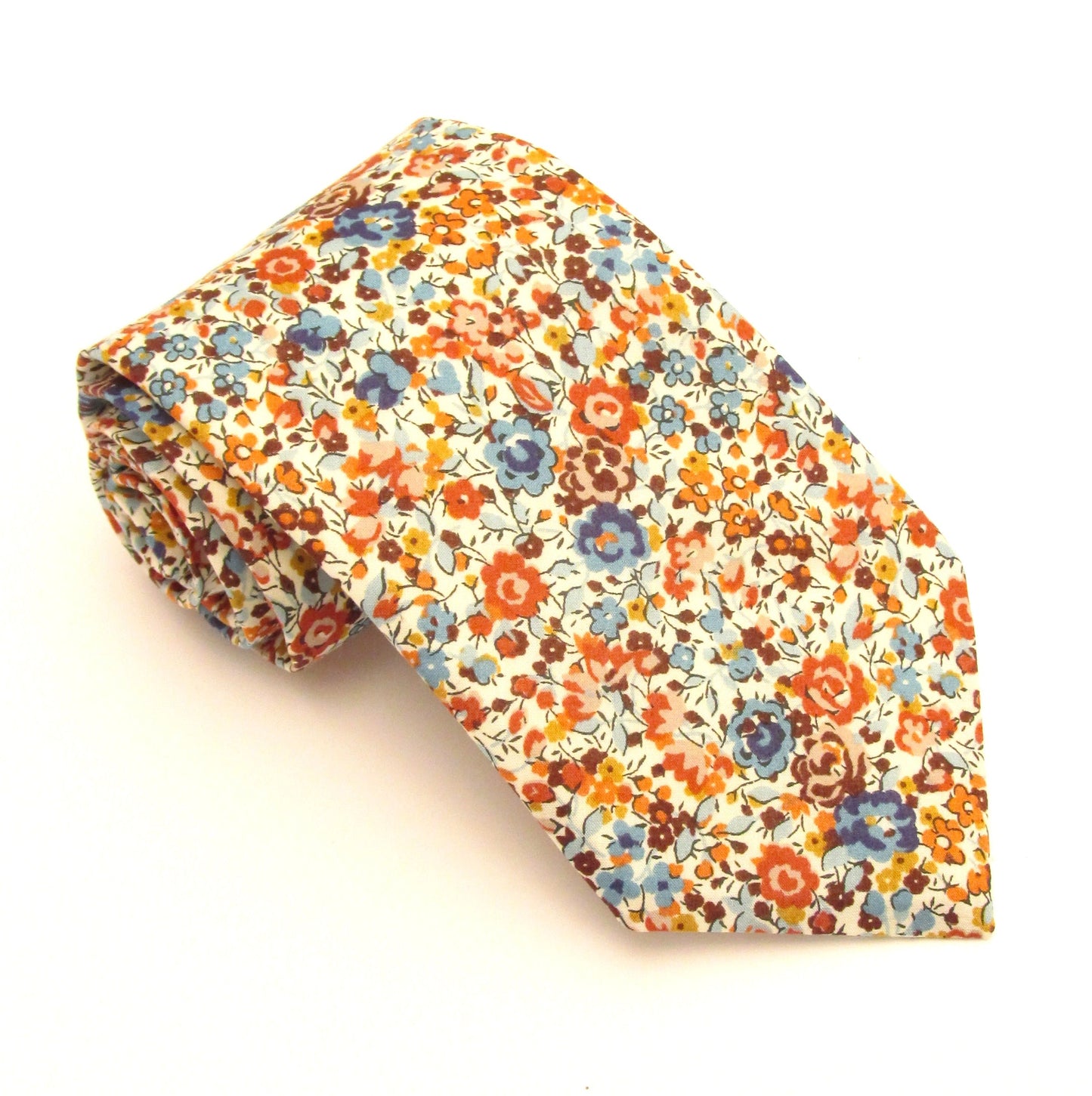 Emma & Georgina Orange Cotton Tie Made with Liberty Fabric