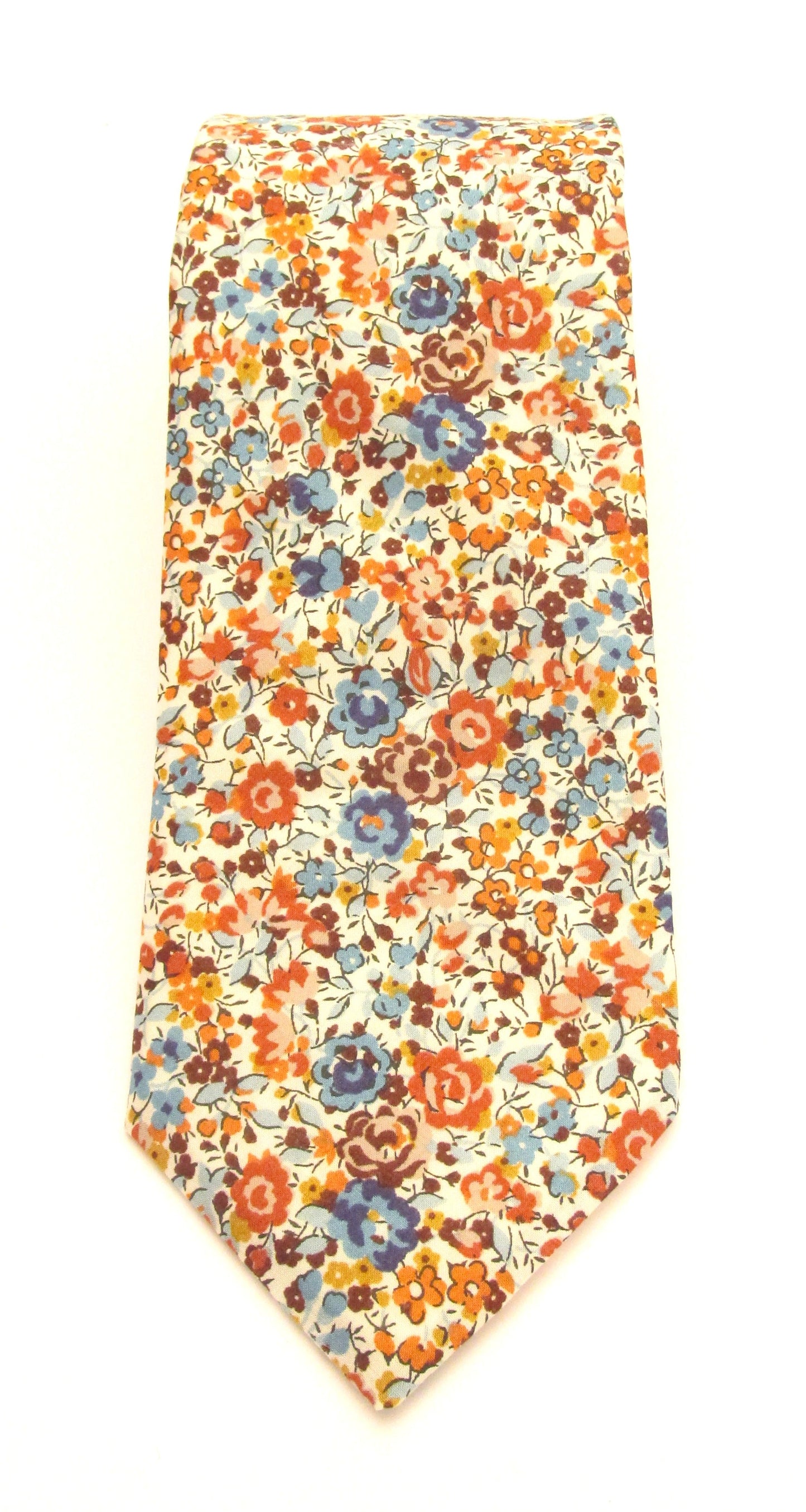 Emma & Georgina Orange Cotton Tie Made with Liberty Fabric