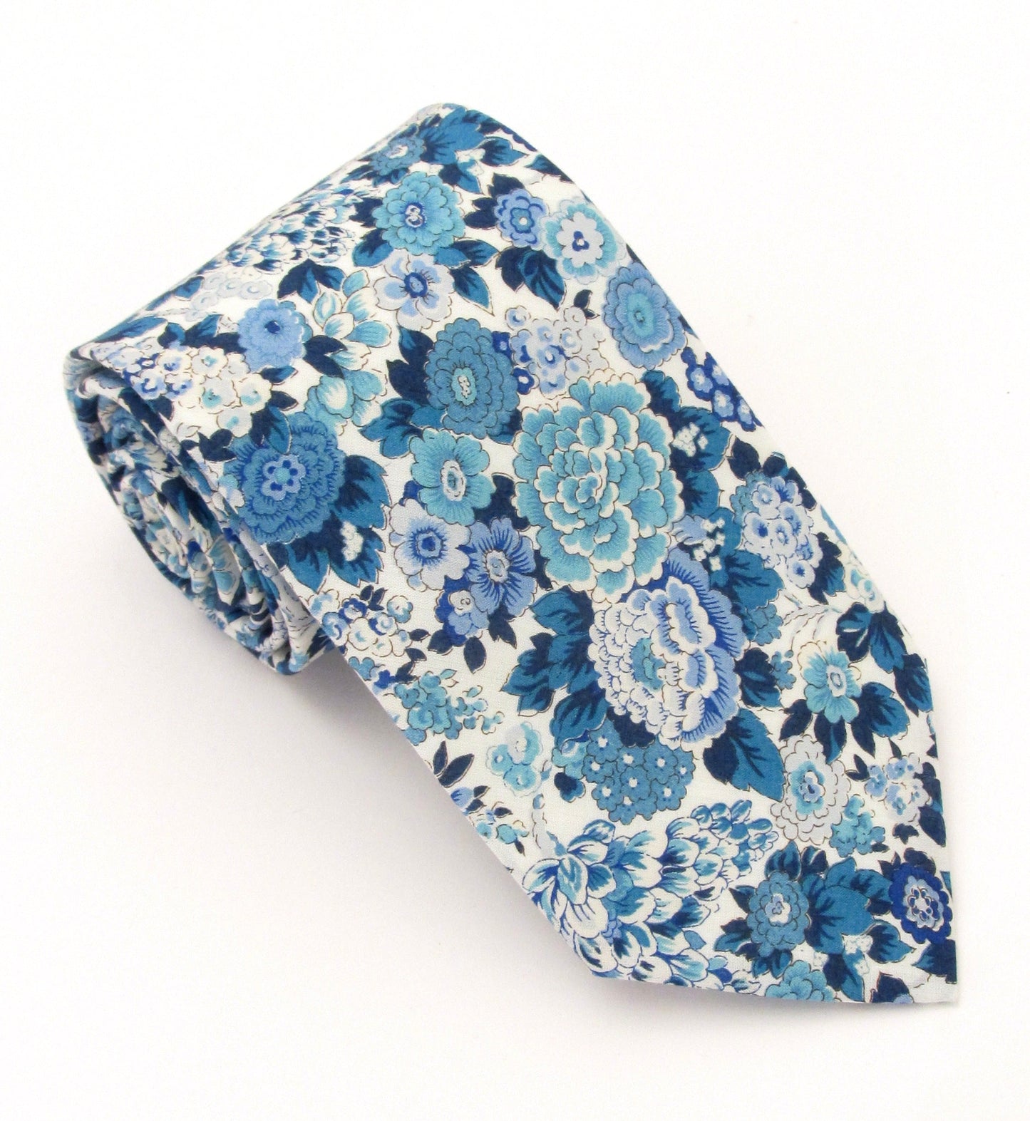 Elysian Day Blue Cotton Tie Made with Liberty Fabric