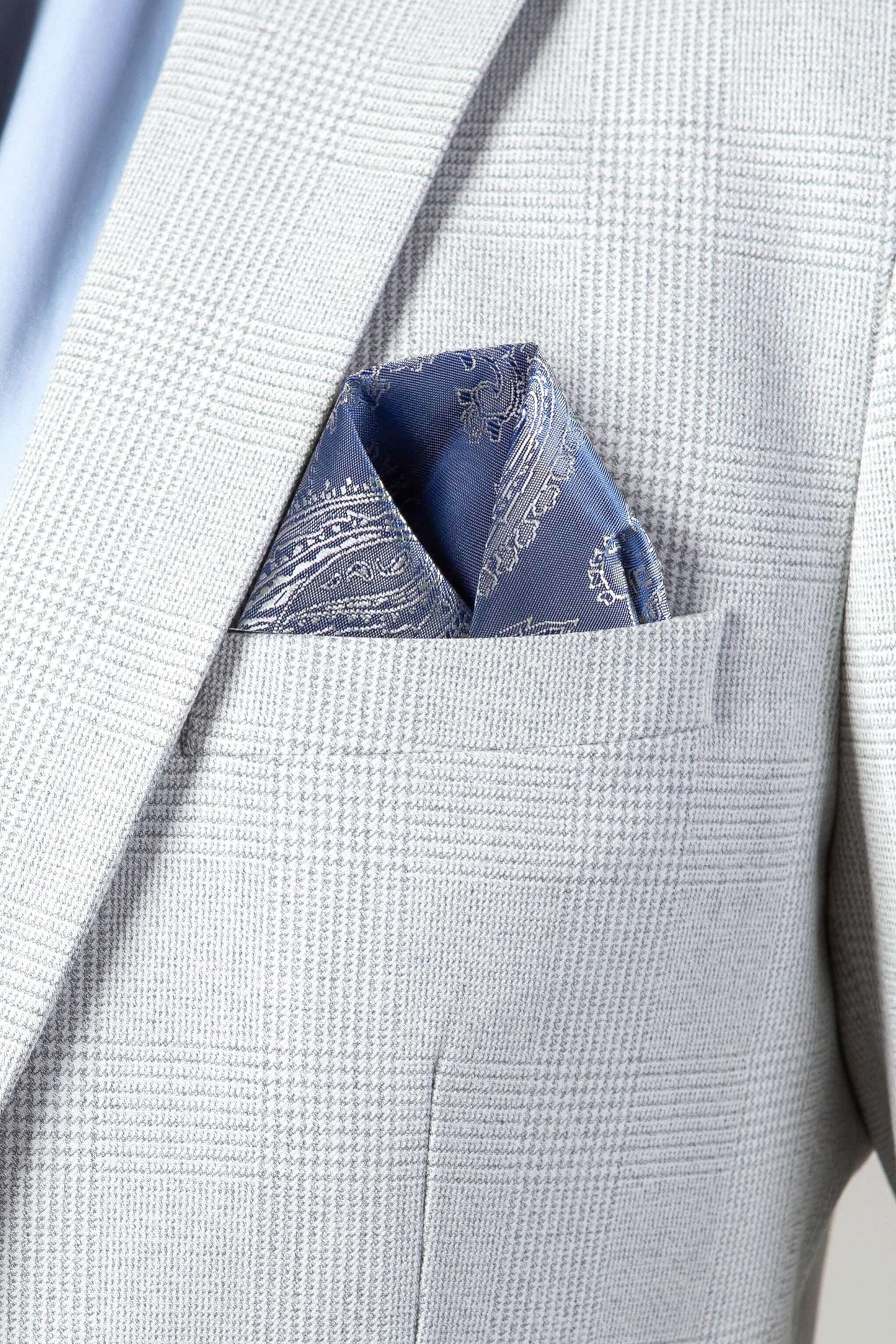 Man wearing men's BROMLEY - Stone Check Blazer - Marc Darcy Menswear