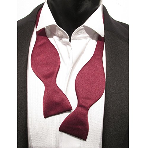 Burgundy Self-Tied Bow Tie by Van Buck