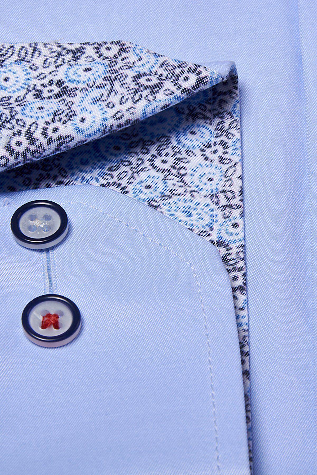 Cuff detailing of ALFIE - Sky Blue Long Sleeve Shirt-Marc Darcy Menswear