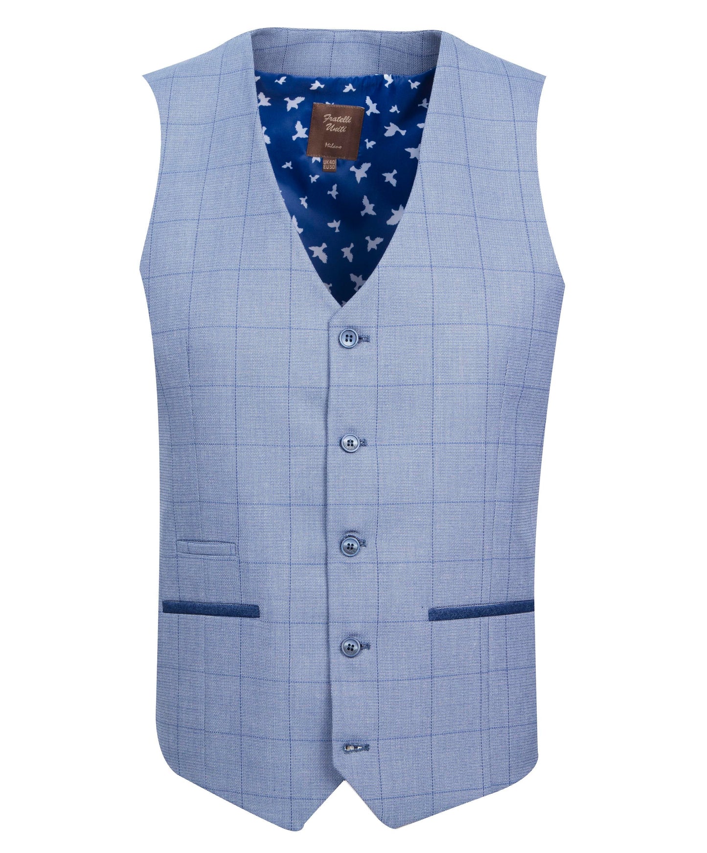 Windowpane check waistcoat