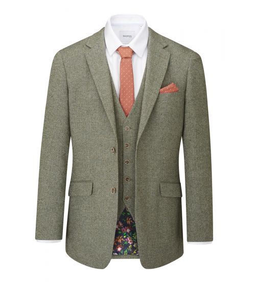 Jude Sage Herringbone Suit Jacket