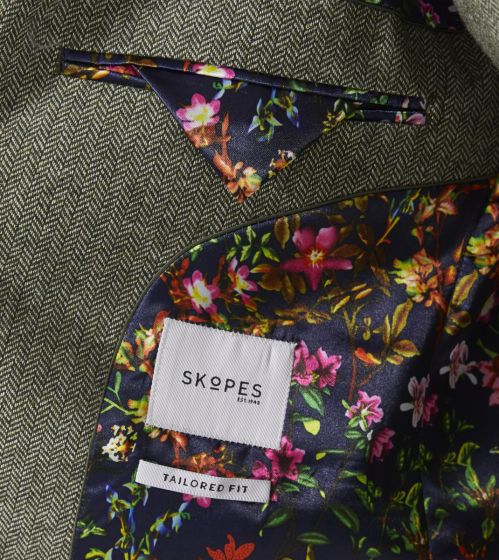 Jude Sage Herringbone Suit Jacket