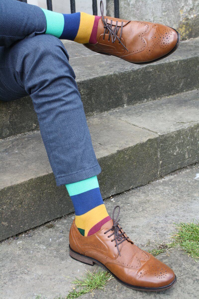 Socks - Block Striped Bamboo Socks