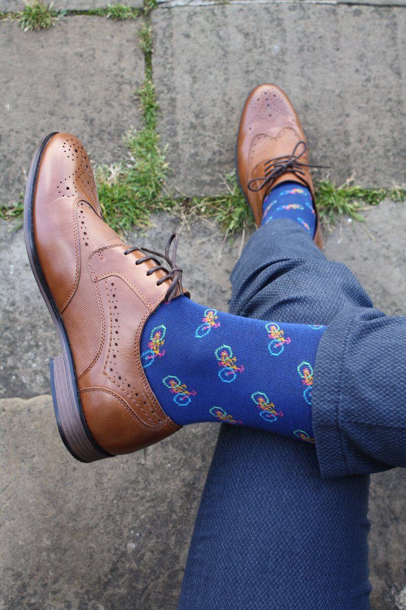 Socks - Blue Bicycle Bamboo Socks