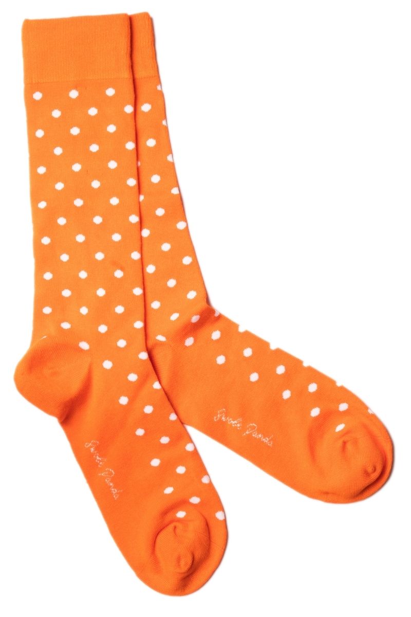 Socks - Orange Polka Dot Bamboo Socks