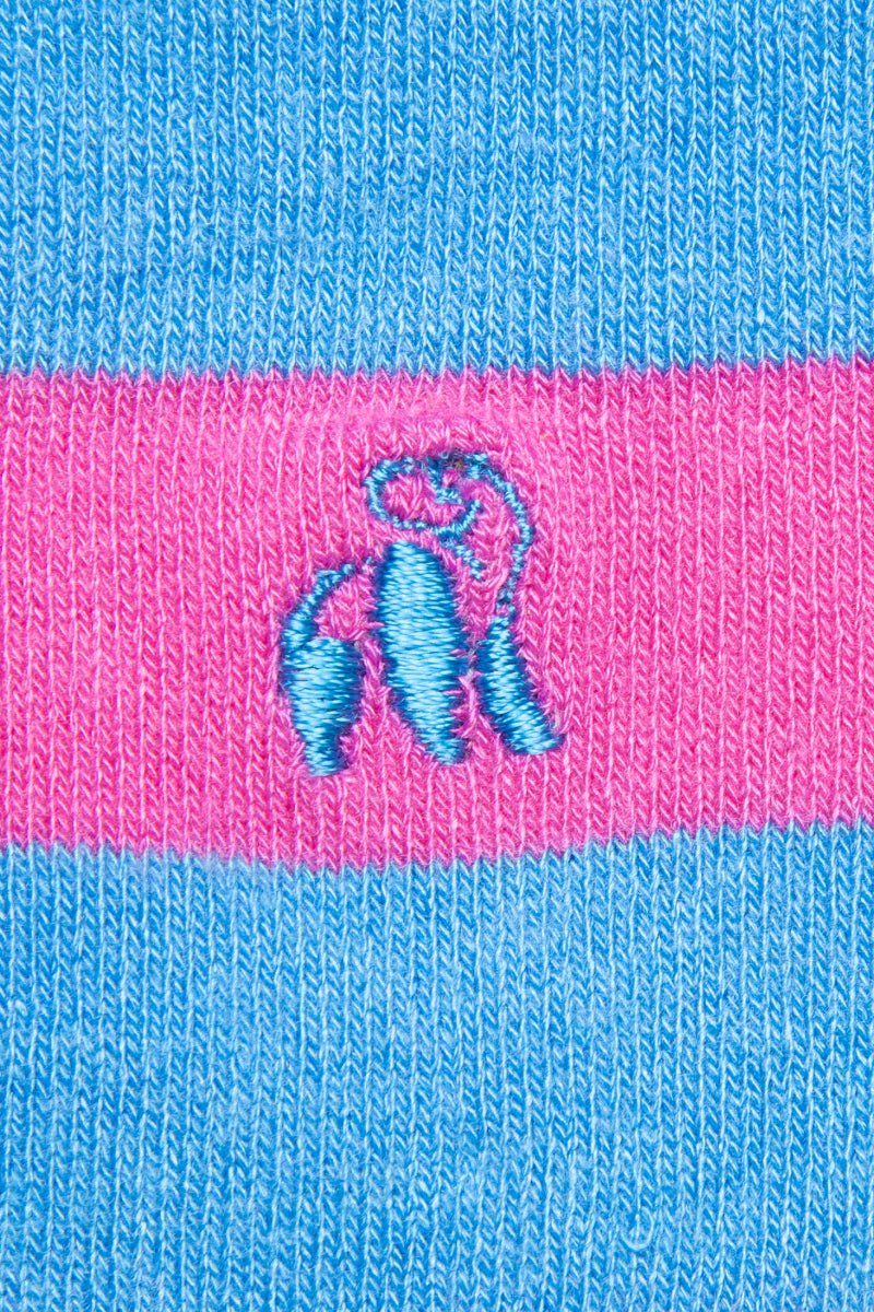 Socks - Pink And Blue Striped Bamboo Socks