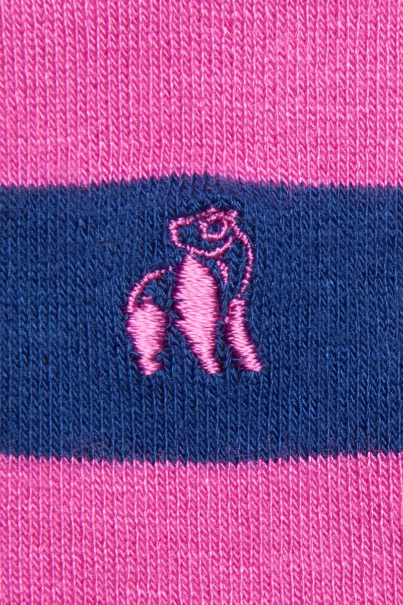 Socks - Rich Pink Striped Bamboo Socks