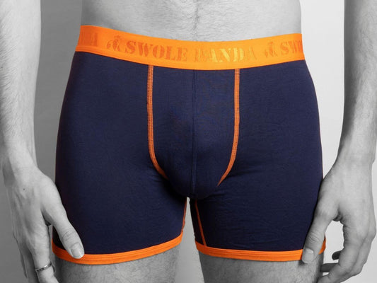 Underwear - Bamboo Boxers - Navy / Orange Band