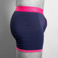 Underwear - Bamboo Boxers - Navy / Pink Band