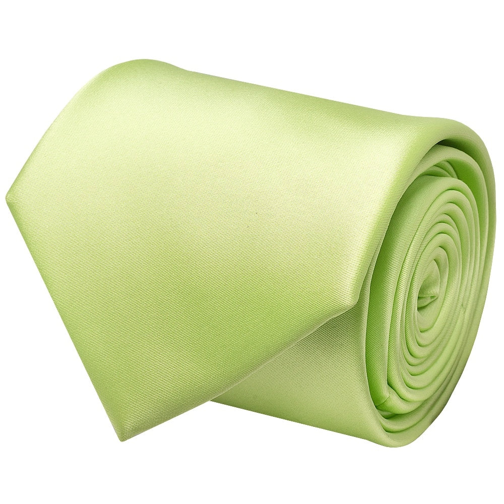 Van Buck Lime Green Satin Tie and Pocket Square