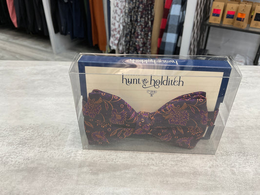 Hunt and holditch purple/orange bow tie