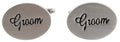 Dalaco Groom Oval Rhodium Plate Wedding Cufflinks