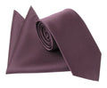 Van Buck Satin  Aubergine Tie & Square