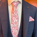 Soprano pink/blue flowers and pocket square