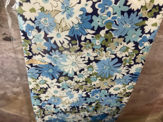 Liberty libby cotton blue floral tie and pocket square