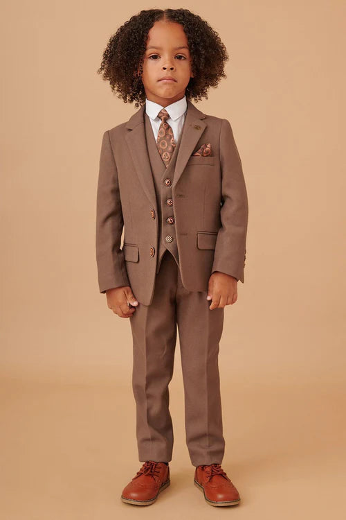 HM5 - CHILDREN'S TAN TAILORED THREE PIECE SUIT
