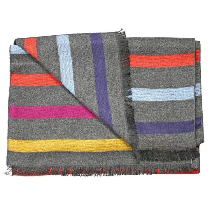 Multi fine stripe bamboo scarf