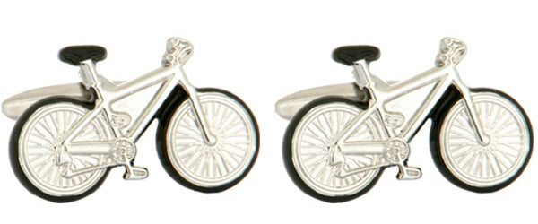 Dalaco Bicycle with Black Trim Rhodium Plated Cufflinks