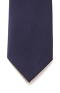 LA SMITH Navy satin tie and pocket square